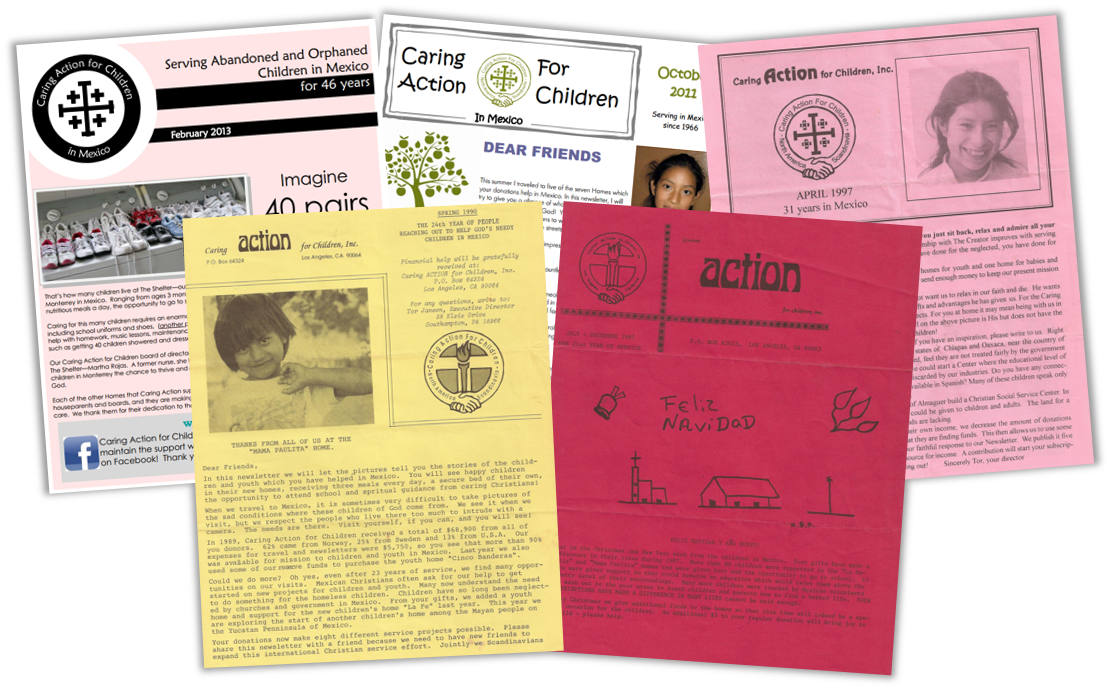 Past Caring Action newsletters